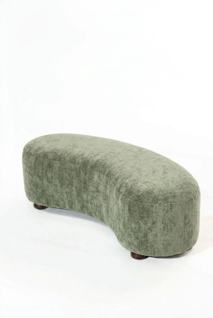 Malena Pistachio Green Curved Bench