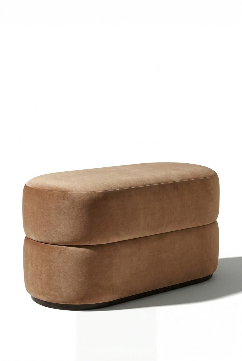 Manila Brown Layer Pouf Ottoman