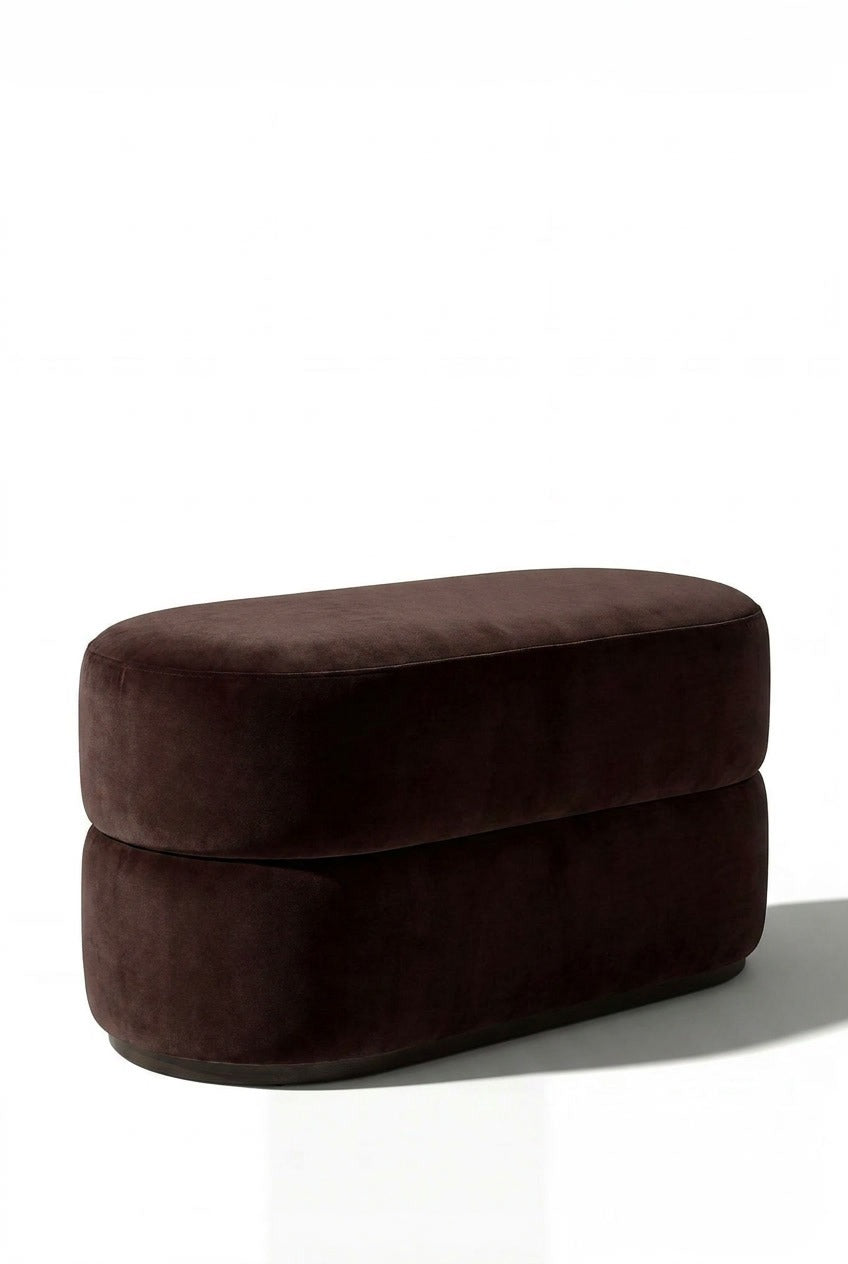 Manila Dark Brown Layer Pouf Ottoman