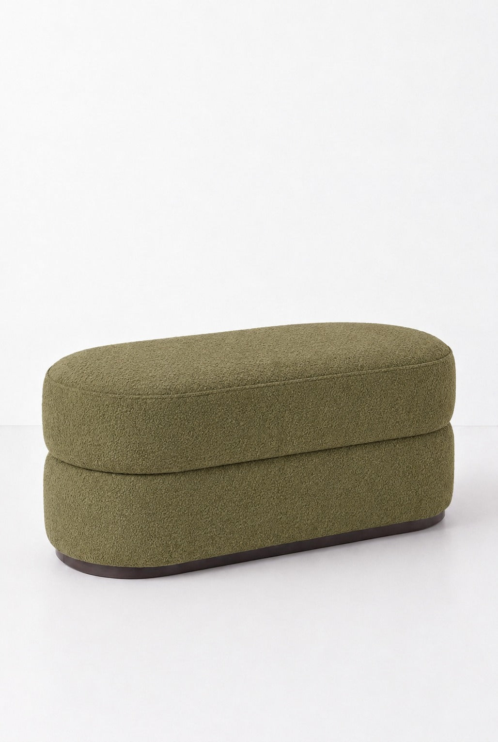 Manila Light Olive Green Layer Pouf Ottoman