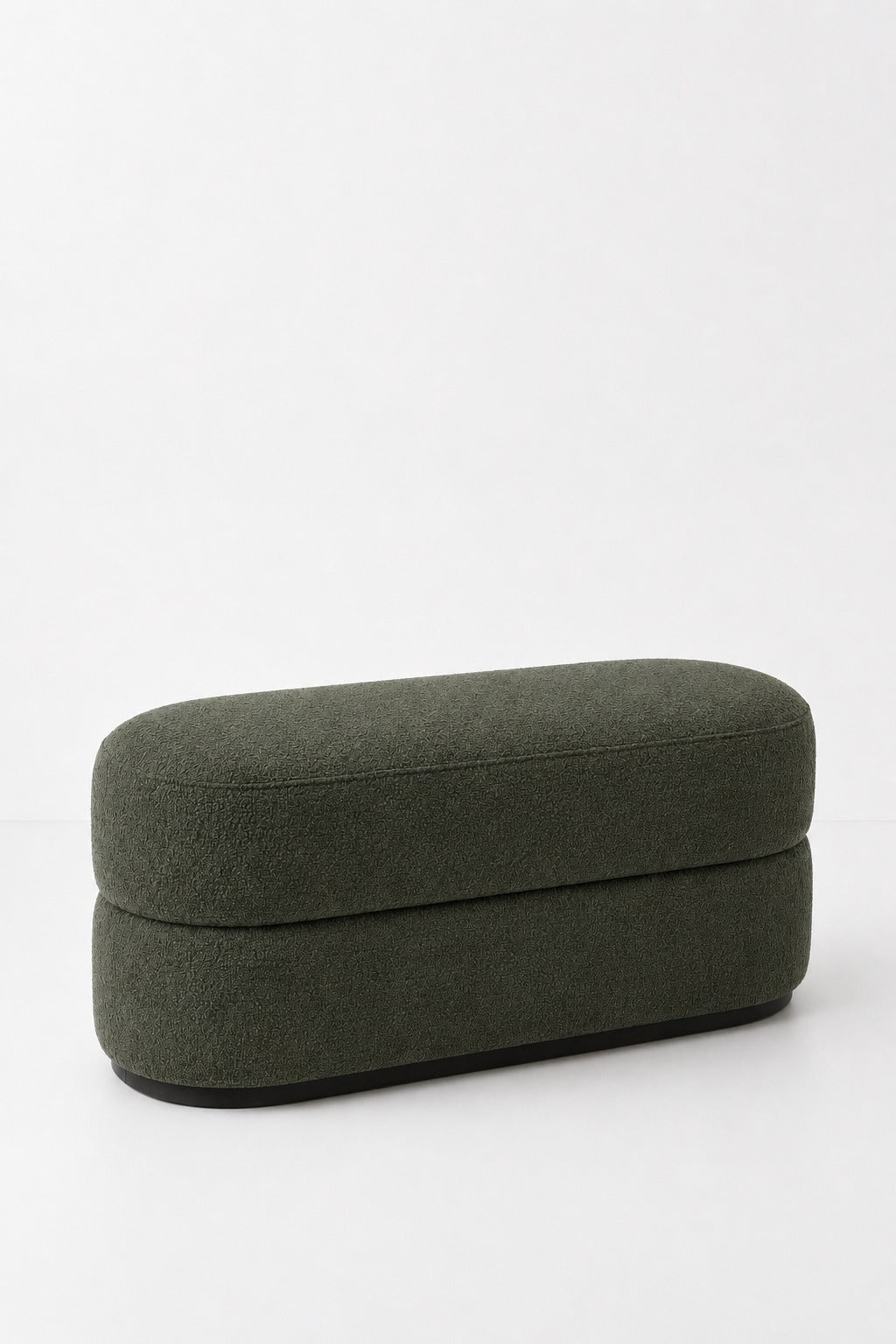 Manila Olive Wood Layer Pouf Ottoman