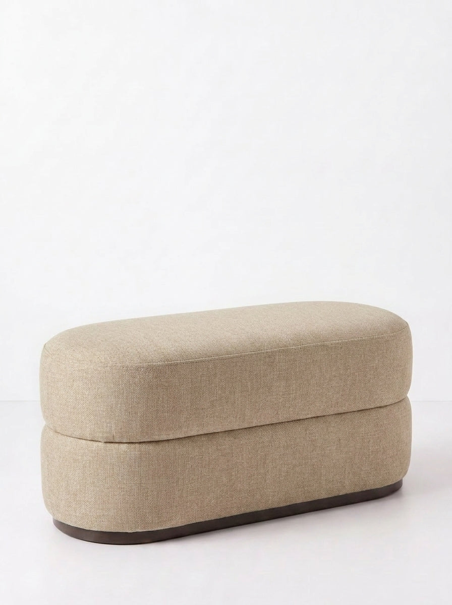 Manila Taupe Layer Pouf Ottoman