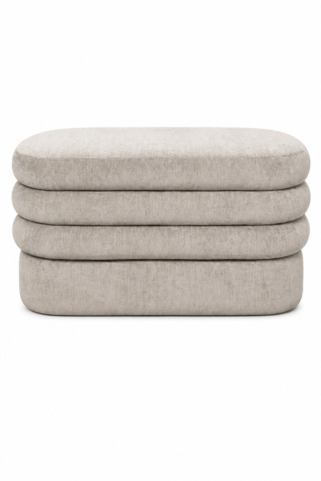 Mavro Grey Layered Pouf Ottoman