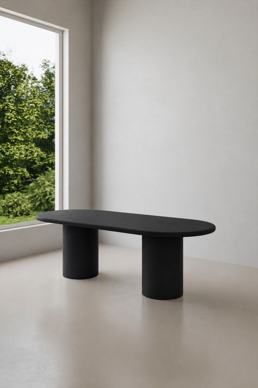 Meliora Black Microconcrete Dining Table