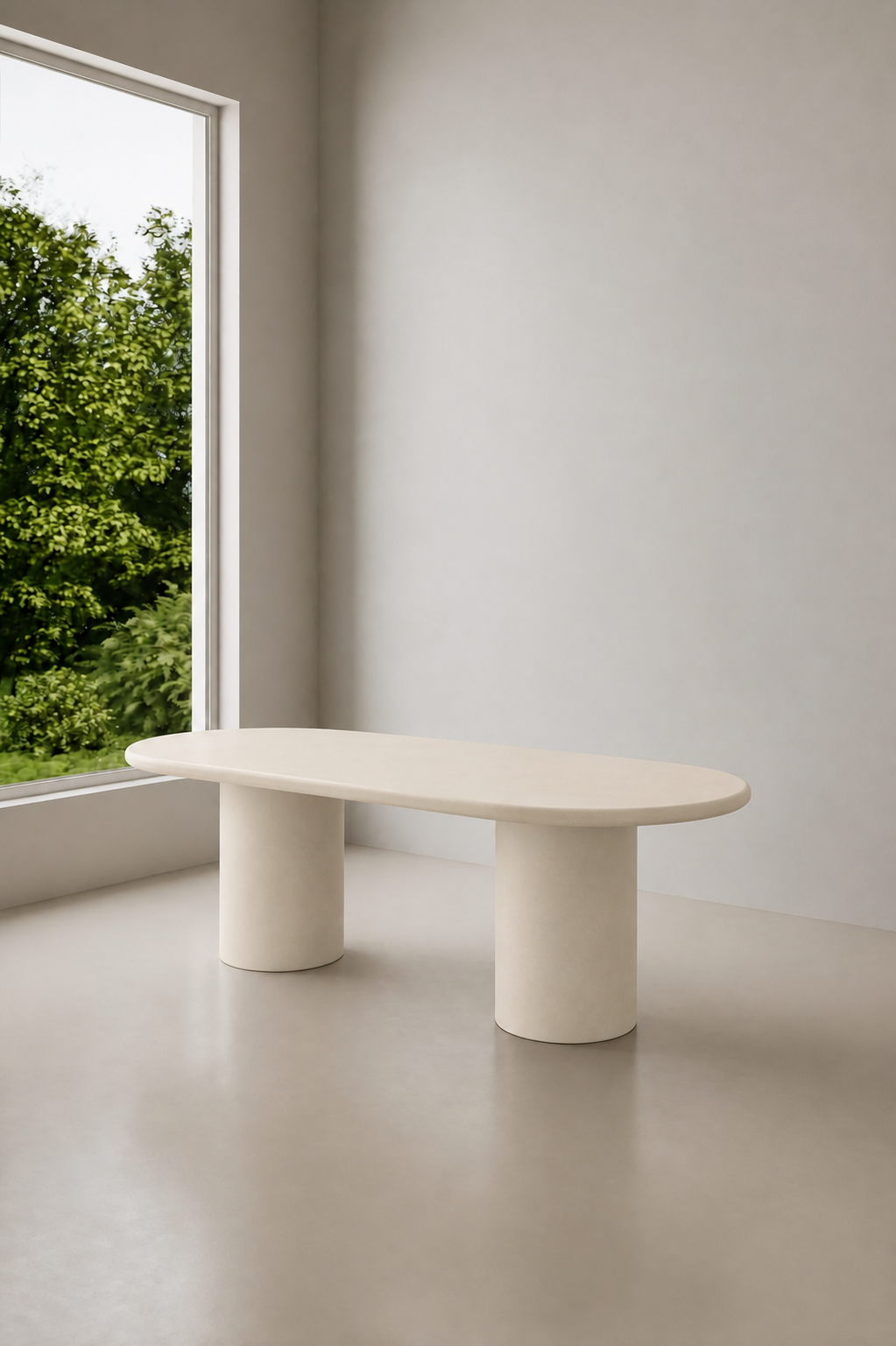 Meliora Light Beige Microconcrete Dining Table