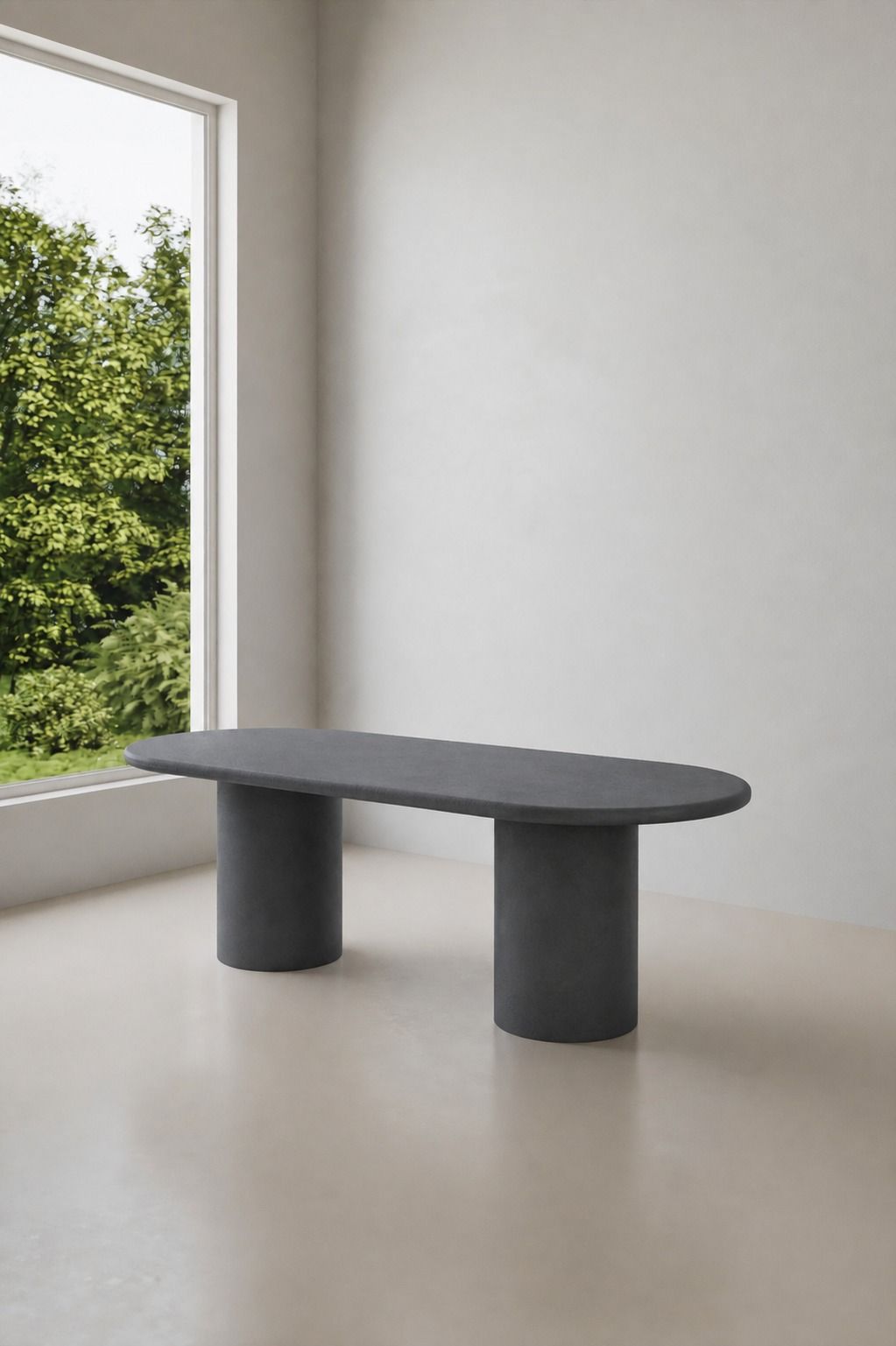 Meliora Midnight Grey Microconcrete Dining Table