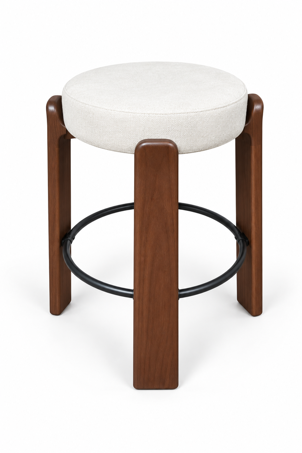 Minerva Dark Wood Backless Bar Stool