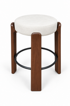 Minerva Dark Wood Backless Bar Stool