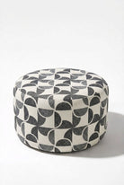 Mira Brown mosaic Patterned Round Pouf (60CMx33CM)