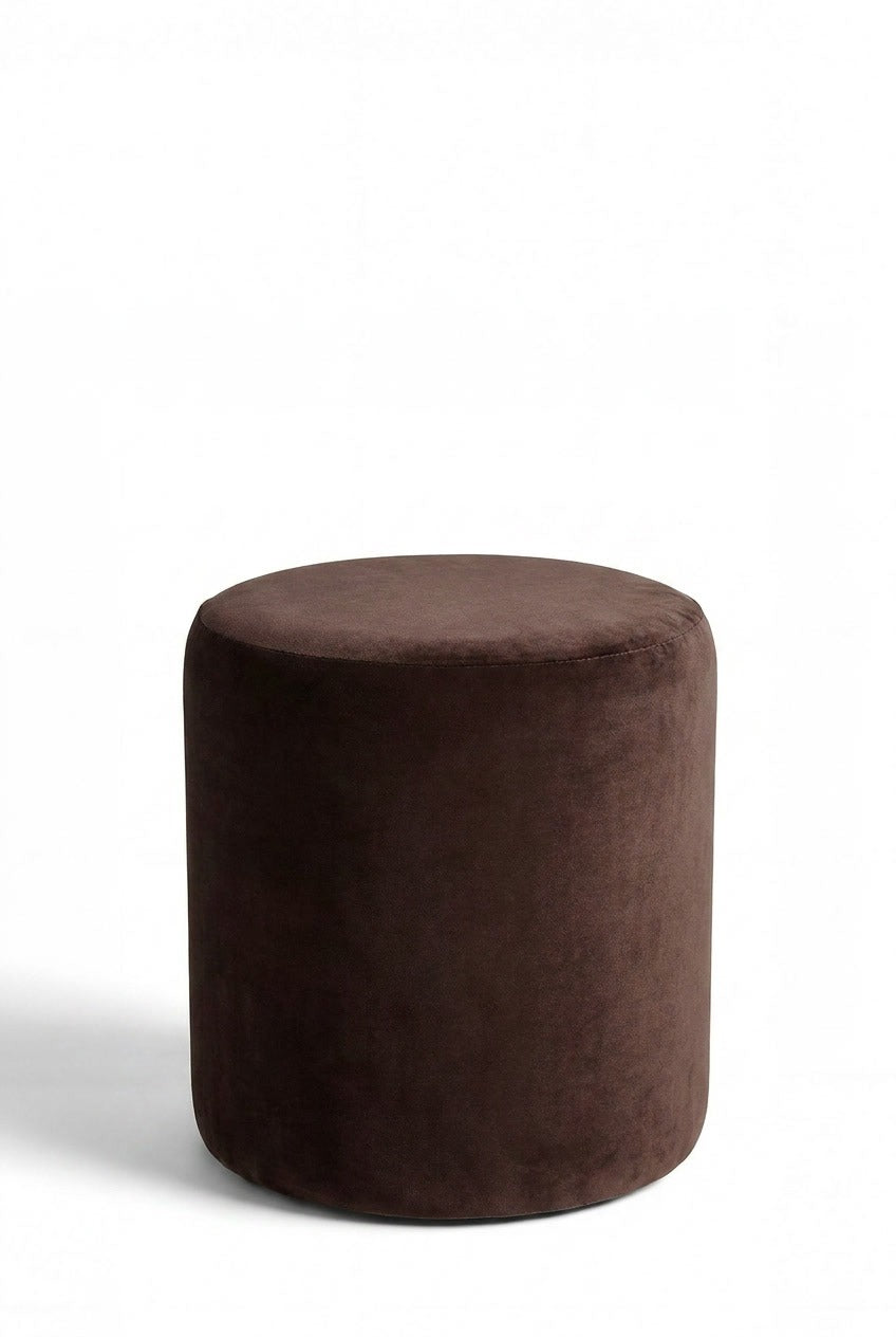 Mira Dark Brown Round Pouf