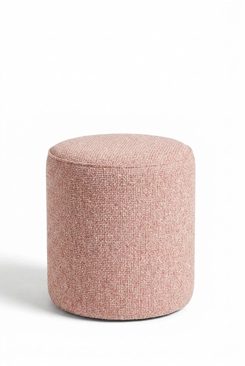 Mira Mink Blush Round Pouf