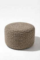Mira Taupe Pebble Patterned Round Pouf (60CMx33CM)