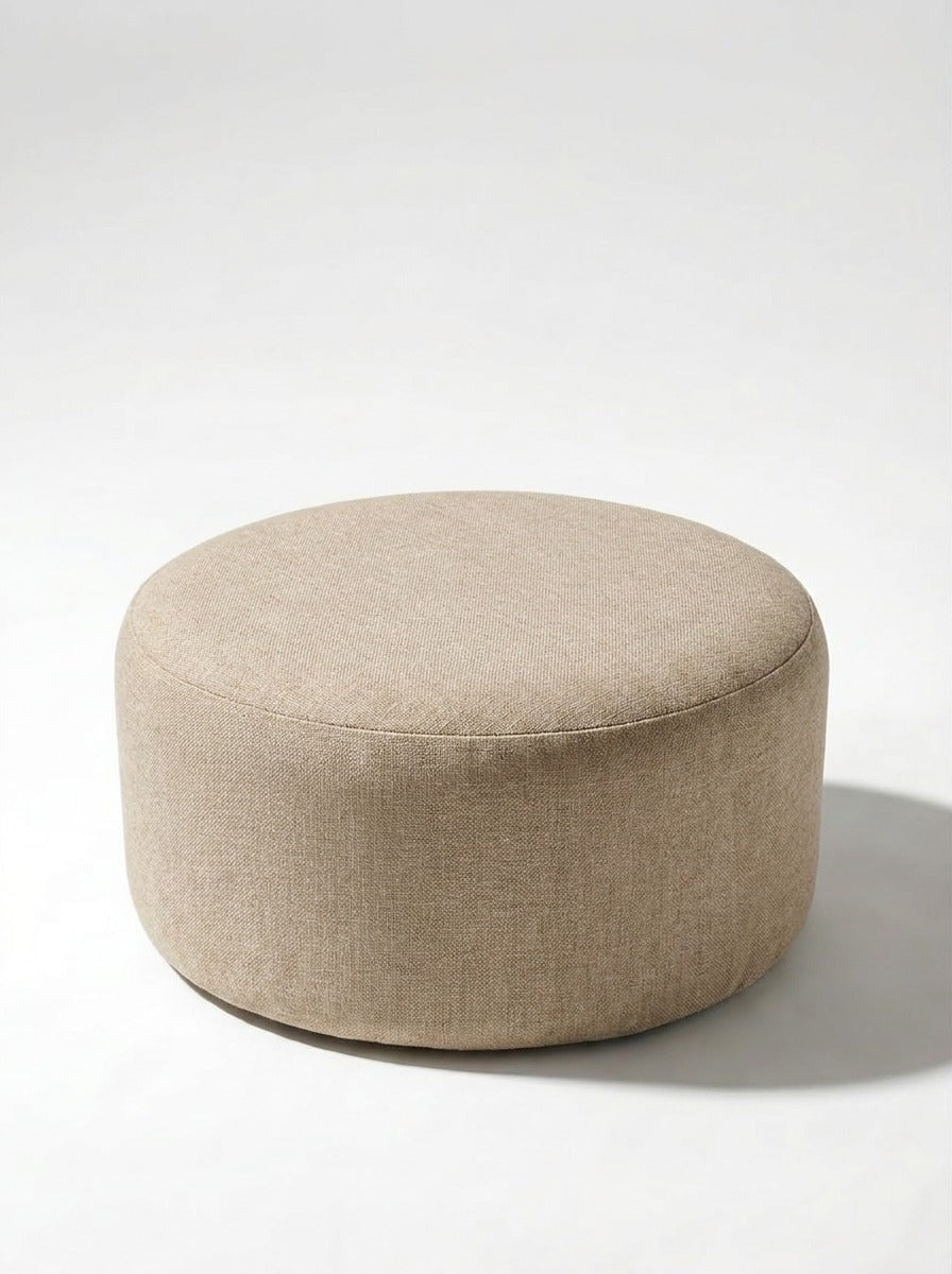 Mira Taupe Round Pouf (60CMx33CM)