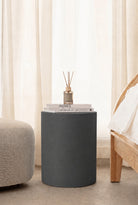 Miray Midnight Grey Microconcrete Side Table