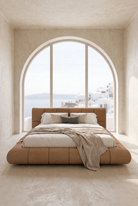 Mirela Brown Microconcrete Platform Bed