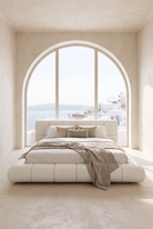 Mirela Off White Microconcrete Platform Bed