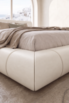 Mirela Off White Microconcrete Platform Bed