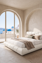 Mirela Off White Microconcrete Platform Bed
