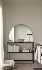 Zoya Black Arched Console & Vanity Mirror Homekode 