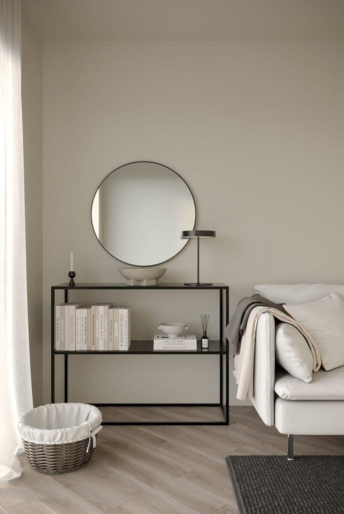 Black Round Wall Mirror (7 Sizes Available) Mirrors AME 