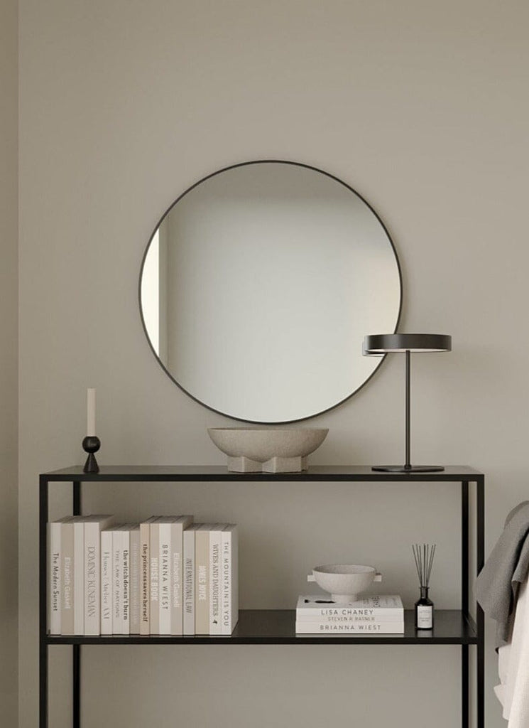 Black Round Wall Mirror (7 Sizes Available)