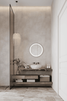 Ekin LED Silver Frame Round Mirror (4 Sizes) Homekode 60CM Diameter 