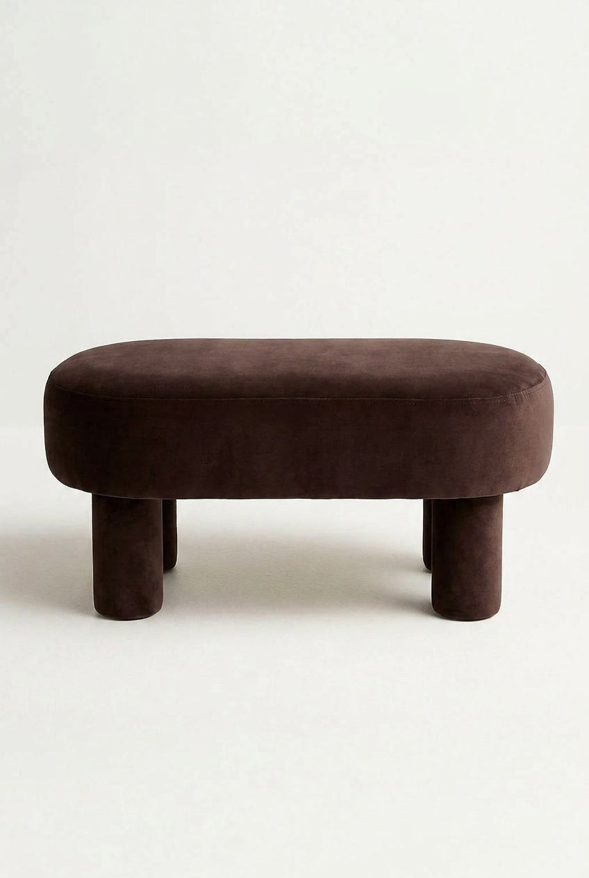 Modiva Dark Brown Bench Pouf