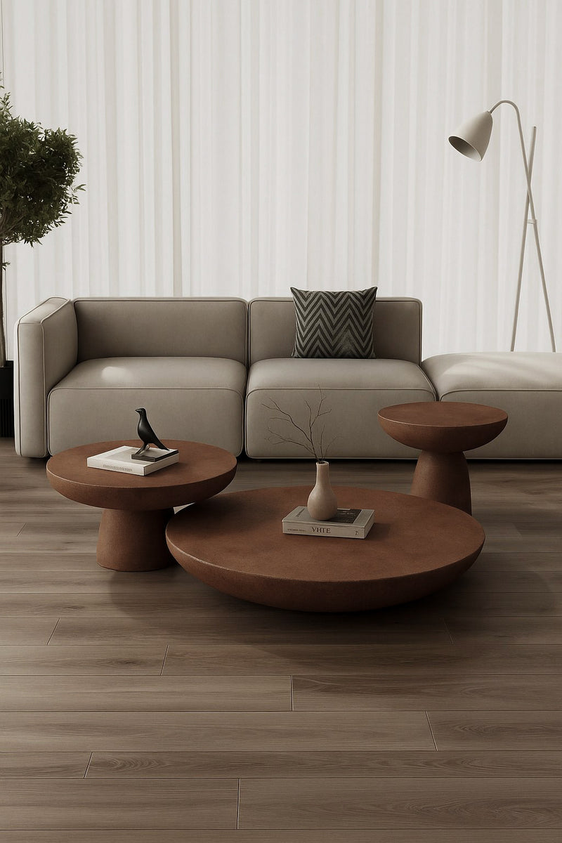 Mondo Mocha Microconcrete Coffee Table – Modern Minimalist Design ...