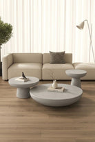 Mondo Light Grey Microconcrete Coffee Table Set