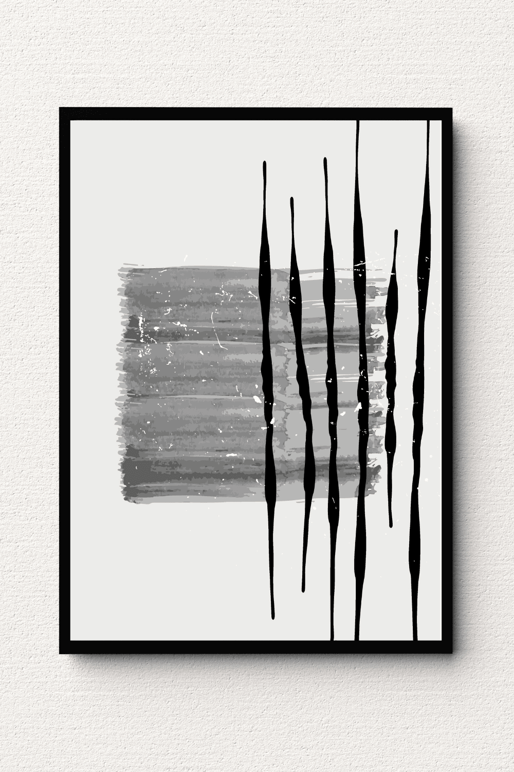 Monochromatic Chaos Abstract Wall Art IV