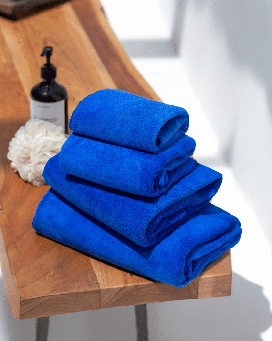 Navy Blue Microfiber Hotel Towel