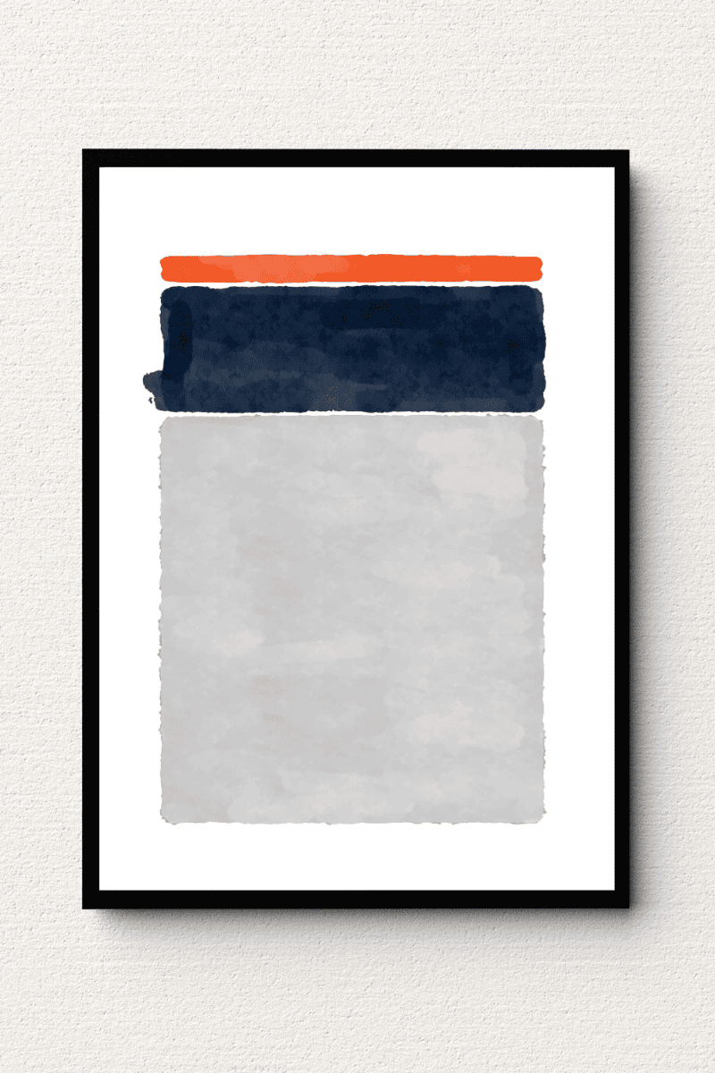 Navy Gray Tones Abstract Wall Art