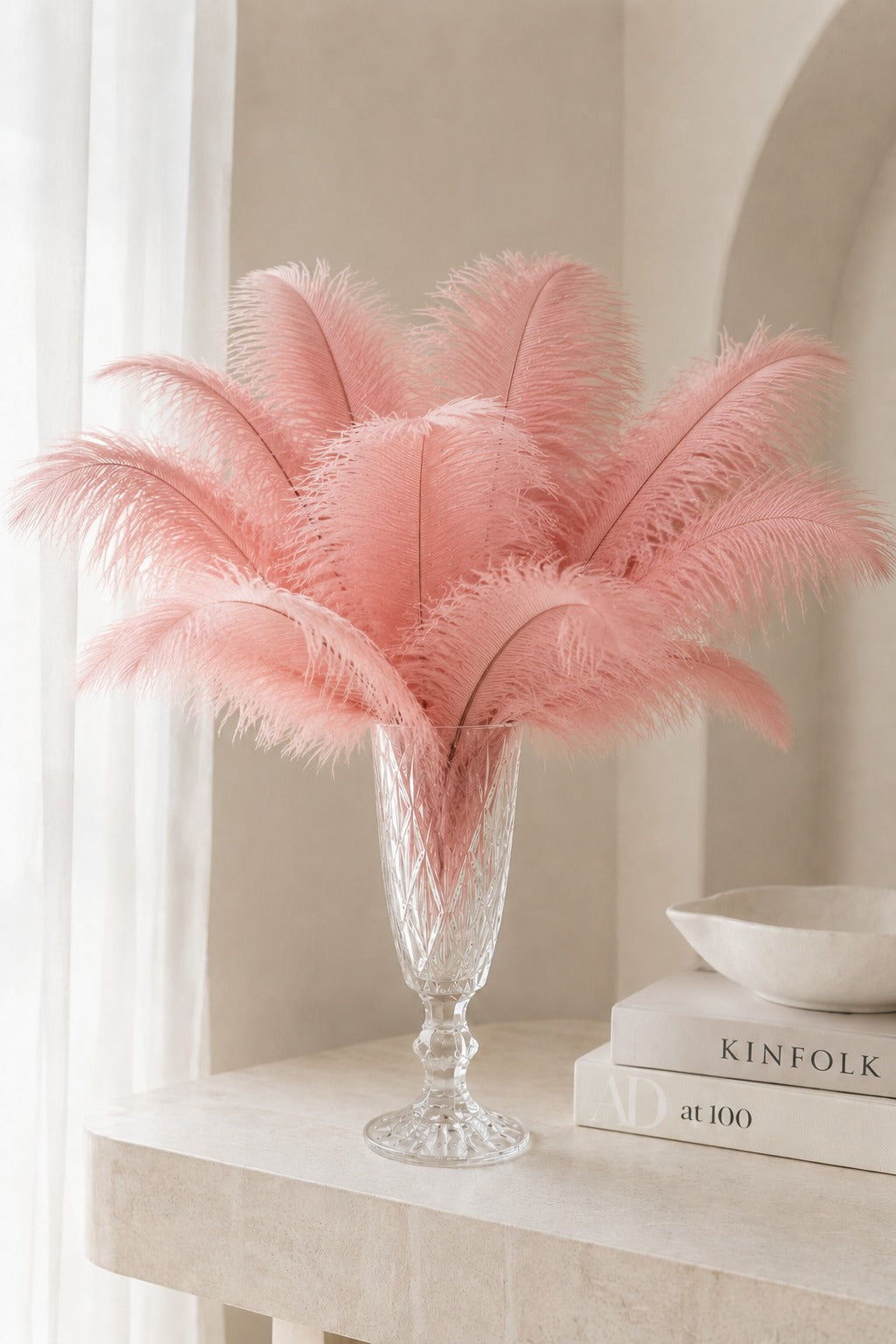 Nirova Pink Decorative Feather Stem (Pack of 10)