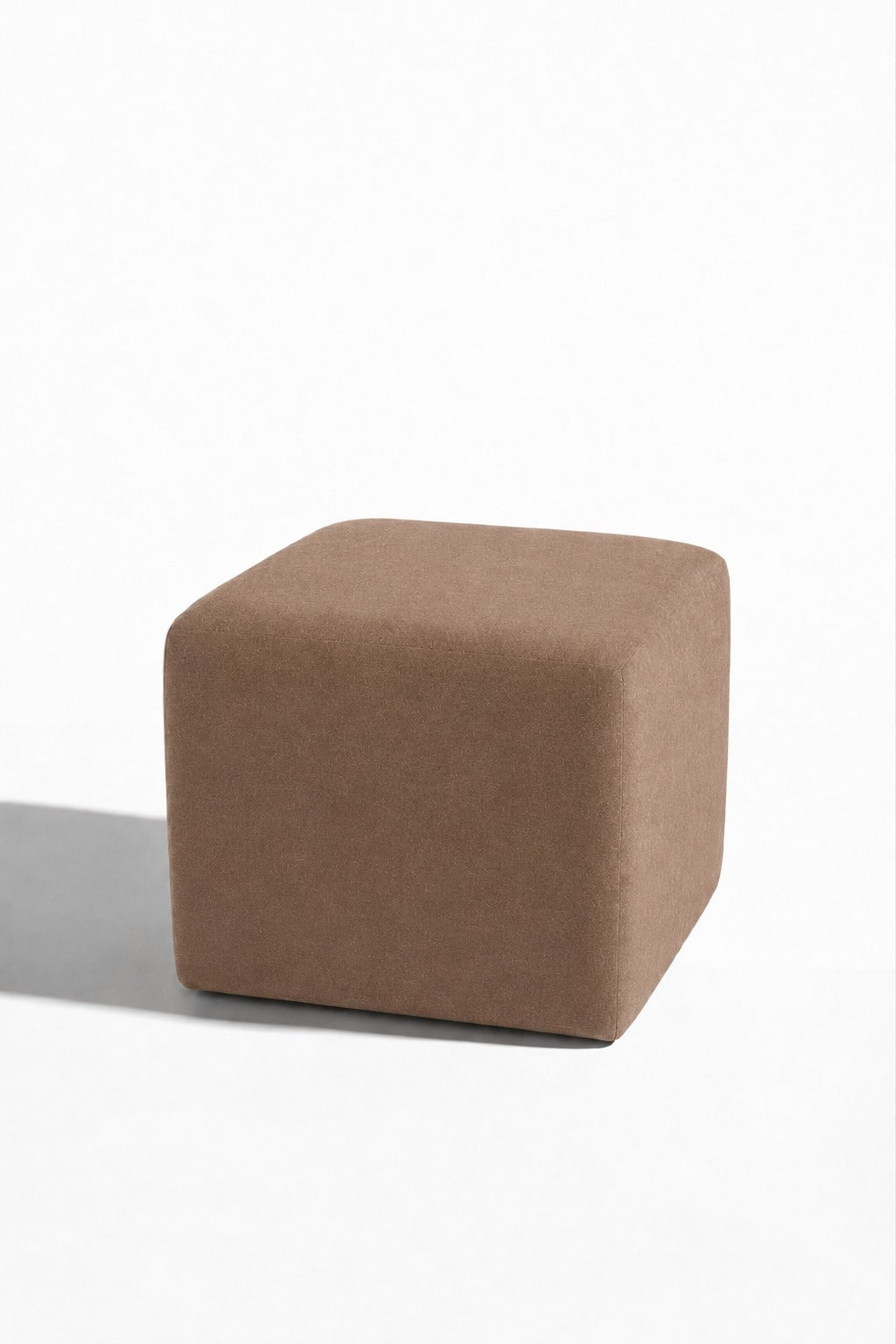 Noah Light Brown Cube Pouf