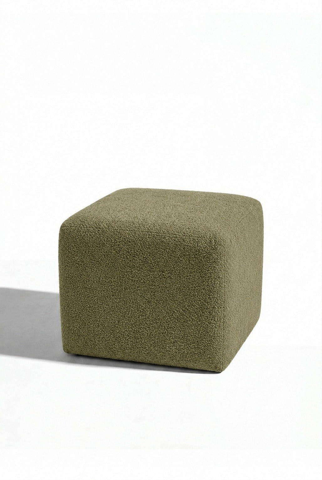 Noah Light Olive Green Cube Pouf