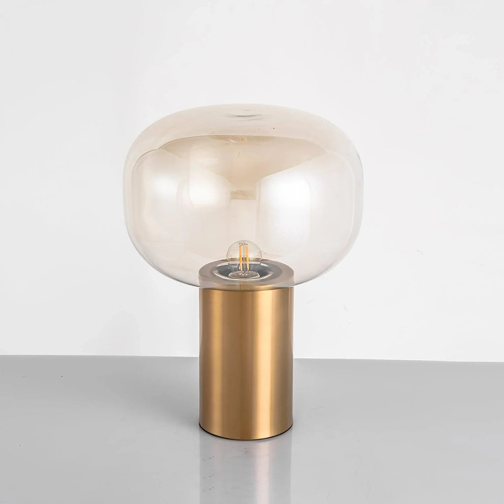 Glass Table Lamp with Golden Base Home Homekode 