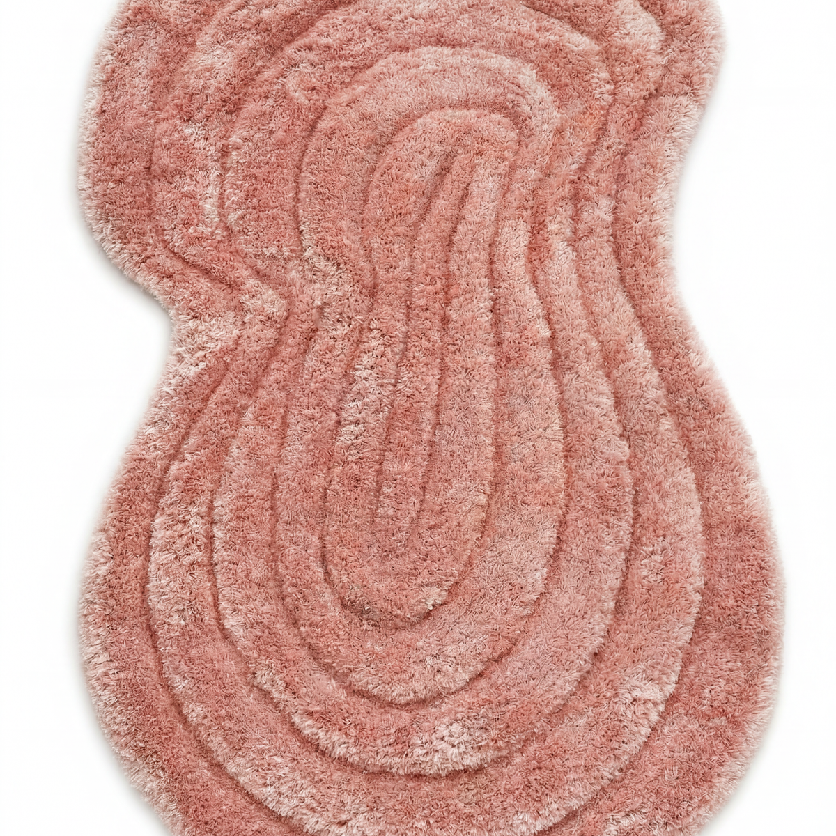 Nourea Dusty Pink Carved Shaggy Area Rug with Textured Design – Homekode