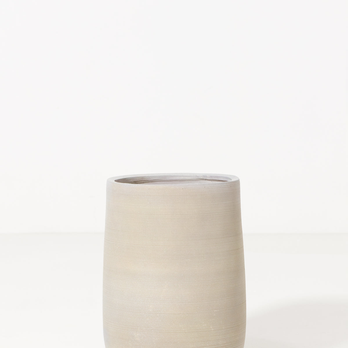 Beige Ribbed Fiber Cement Planter Pot | Modern Minimalist Plant Pot UAE ...