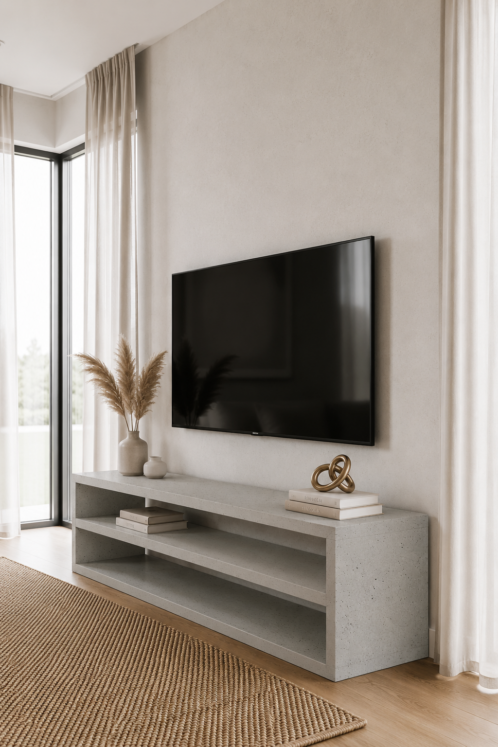 Nysa Grey Speckled Microconcrete TV Unit