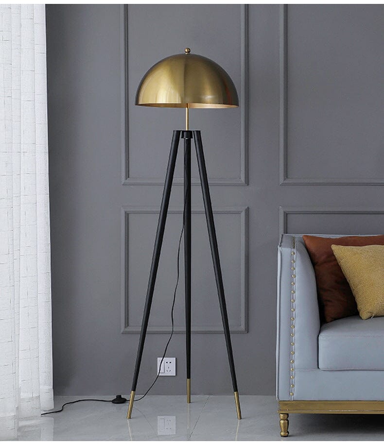 Black and Top Gold Floor Lamp Home FAB03 