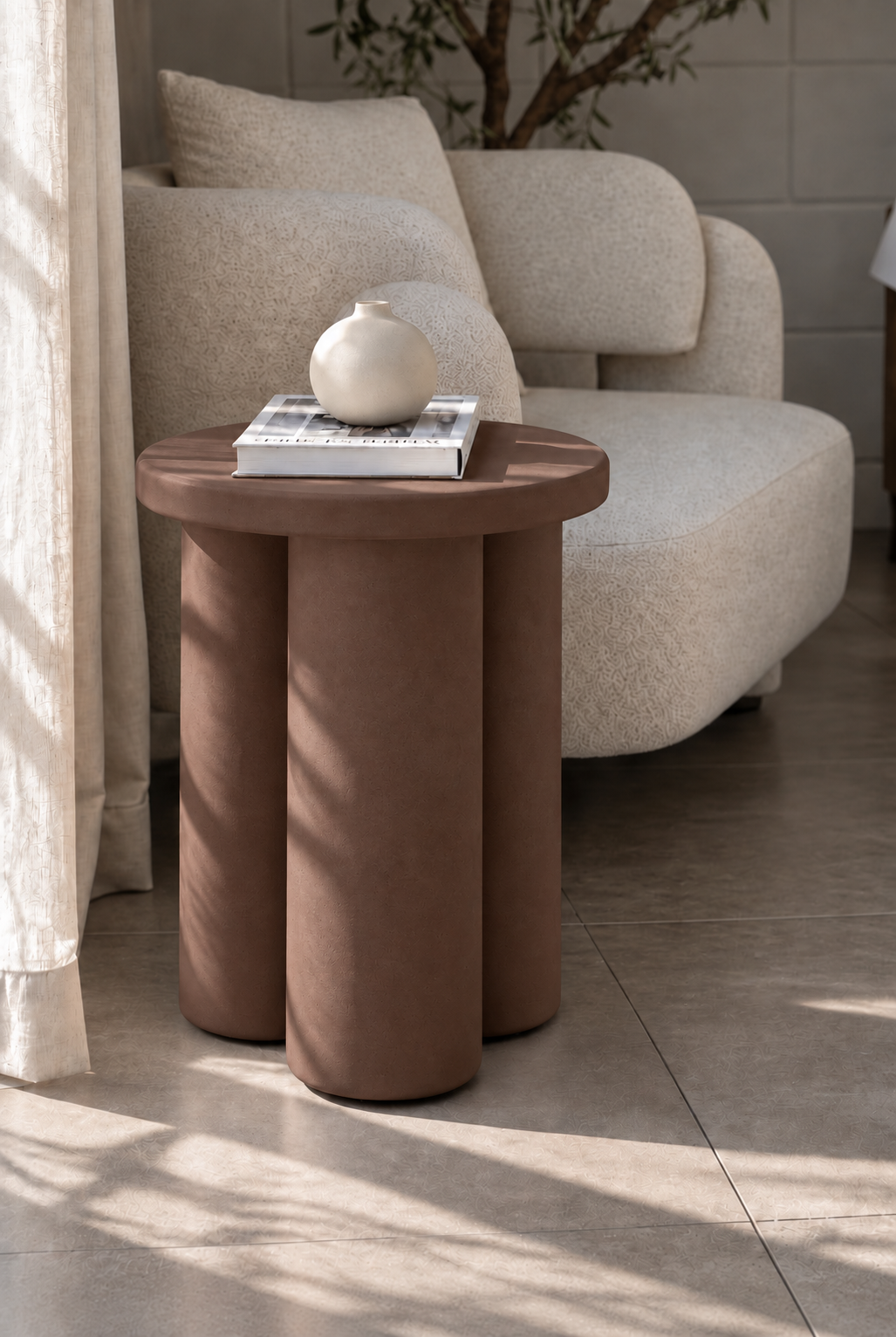 Olessa Mocha Microconcrete Side Table
