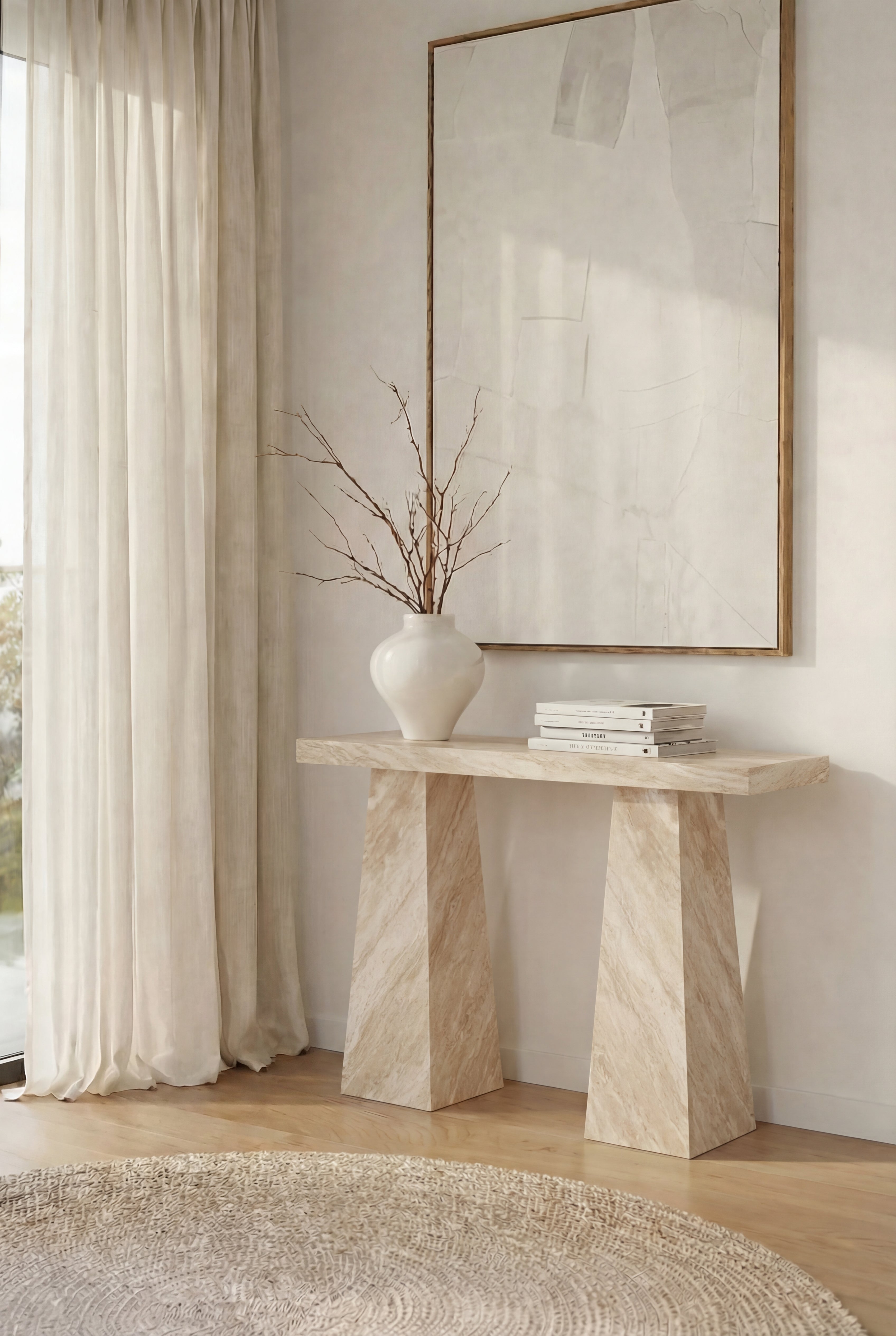 Olga Travertine Console Table