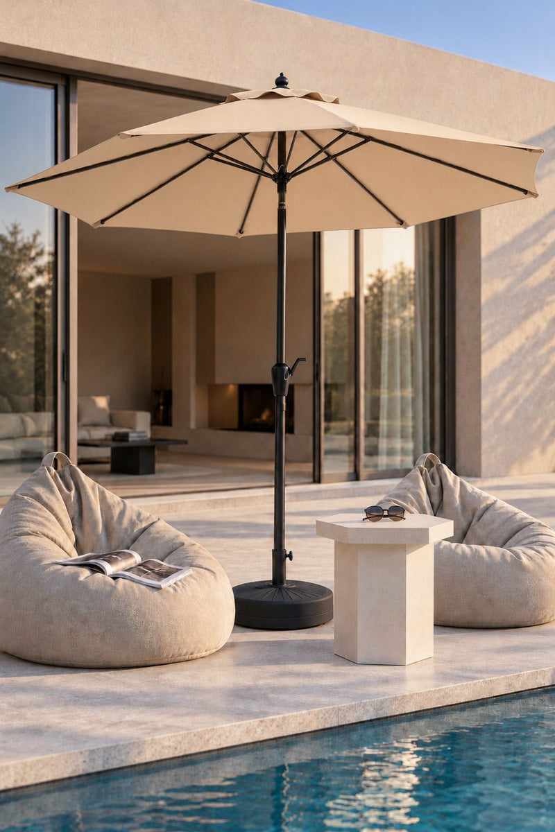 Oryva Beige Outdoor Umbrella Parasol for Patios and Garden Seating ...