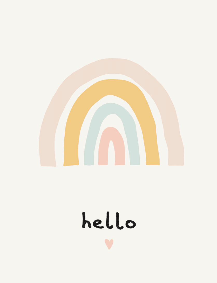Pastel Rainbow Greeting Wall Art