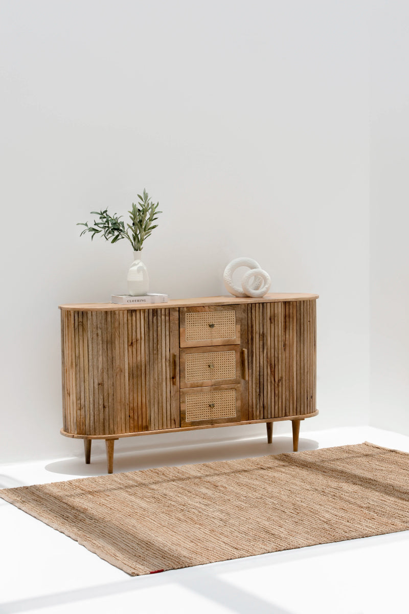 Patrice Rattan Wood Sideboard