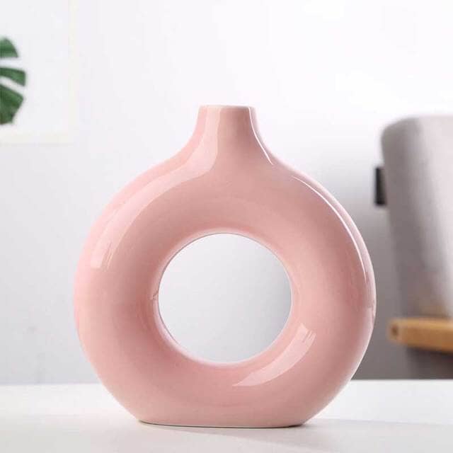 Glazed Pink Donut Vase (2 Sizes)