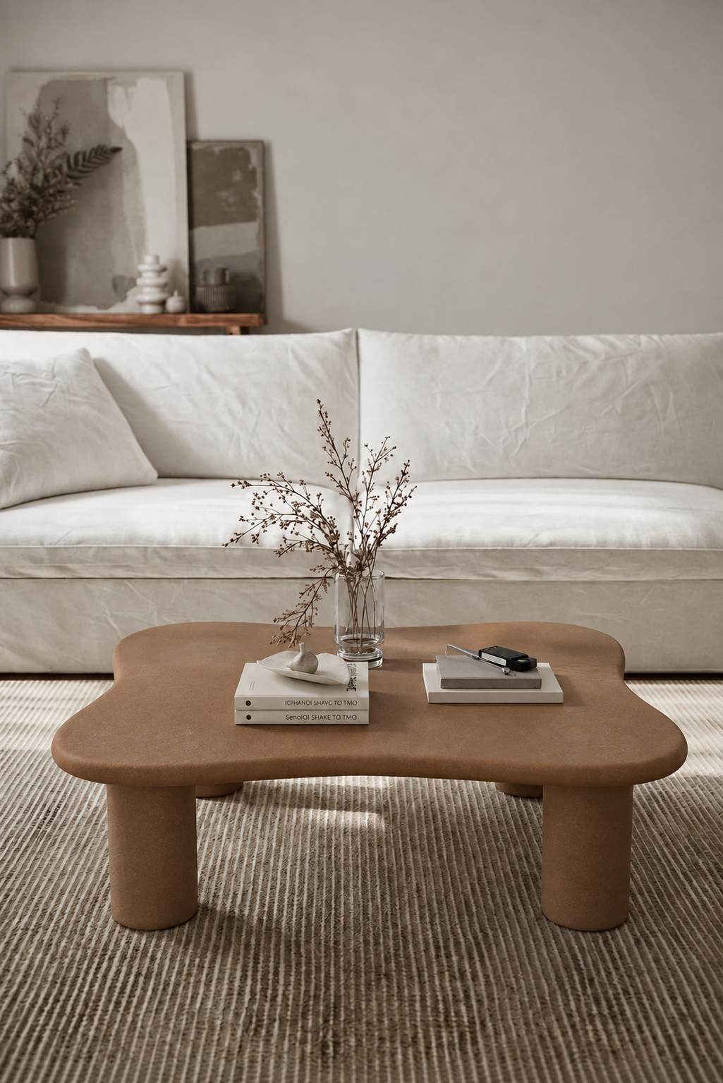 Quatreva Brown Microconcrete Coffee Table