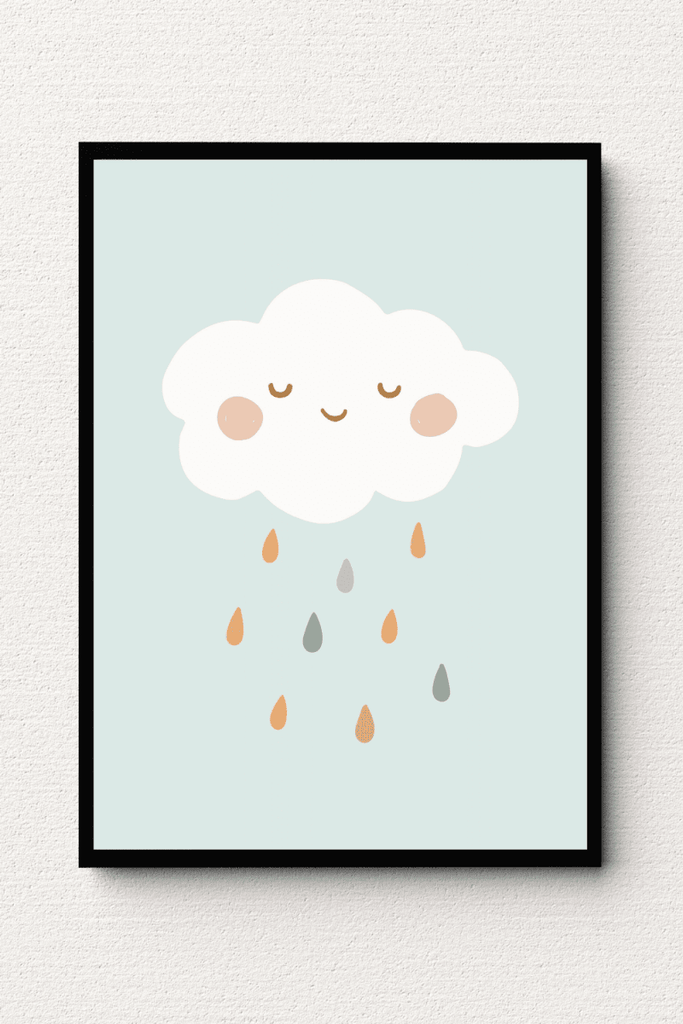 Joyful Cloud Raindrop Wall Art FAI12 