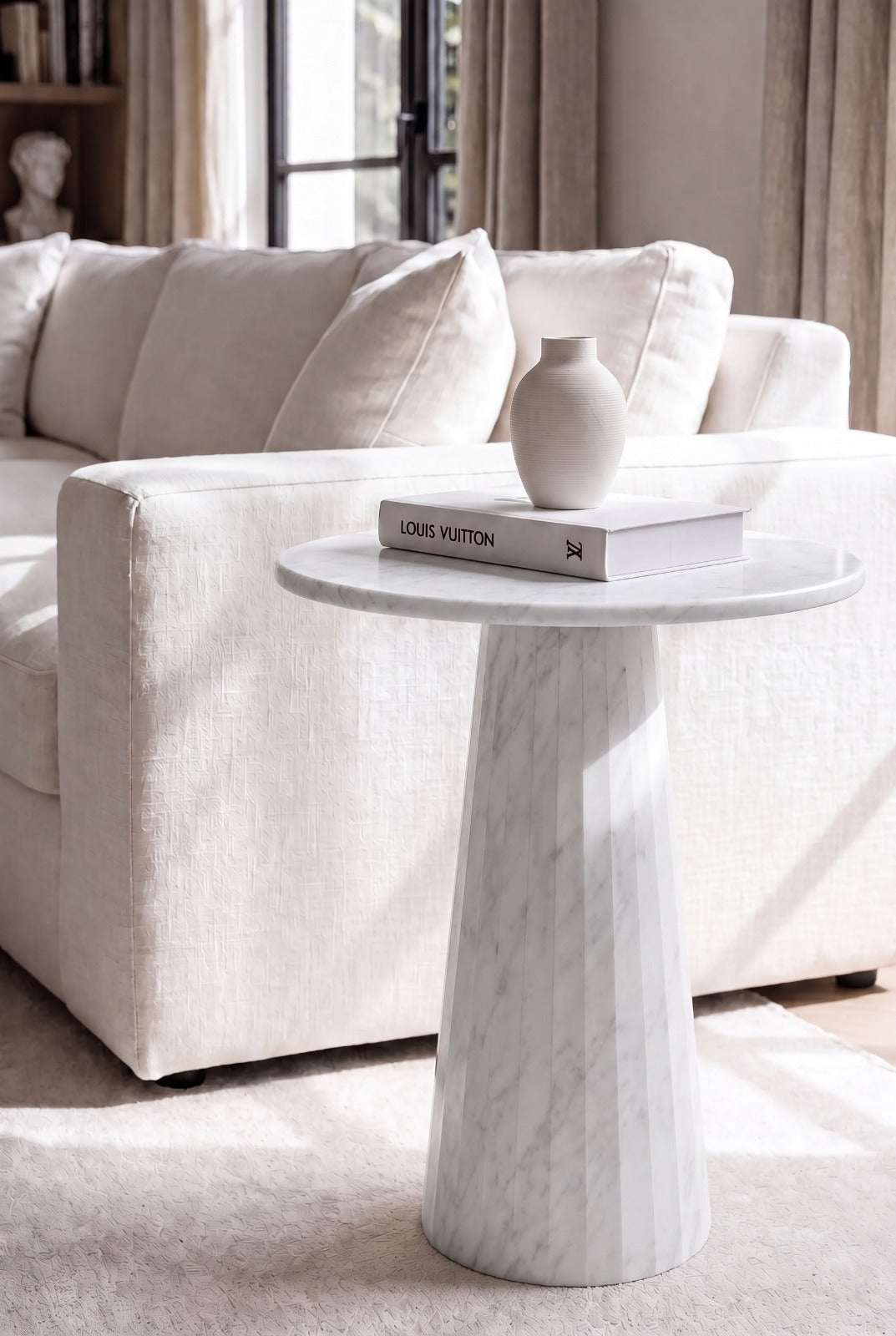 Rayne Bianco Joya Marble Side Table