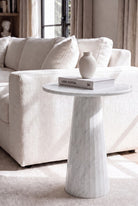Rayne Bianco Joya Marble Side Table